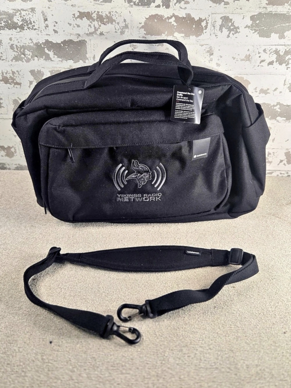 NWT Lululemon Command The Day Duffle Bag Black Vikings Radio Network Promo